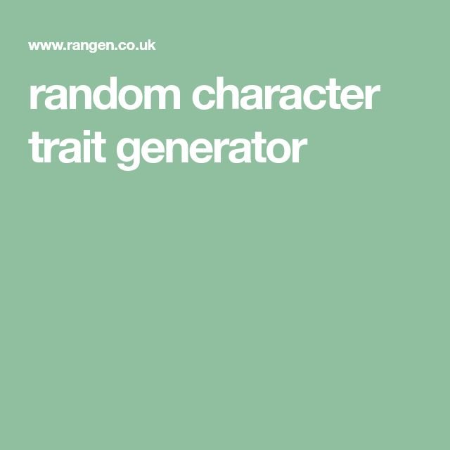 Character Trait Generator Sparks Creativity For Unique Character Designs
